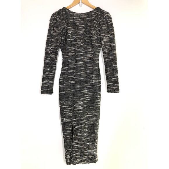 Dress The Population Natalie Dress Long Sleeve Stretch Tweed Black NWT Size XXS - Picture 2 of 11